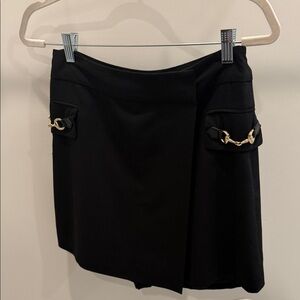Derek Lam Black Skort with Gold Chain Detail